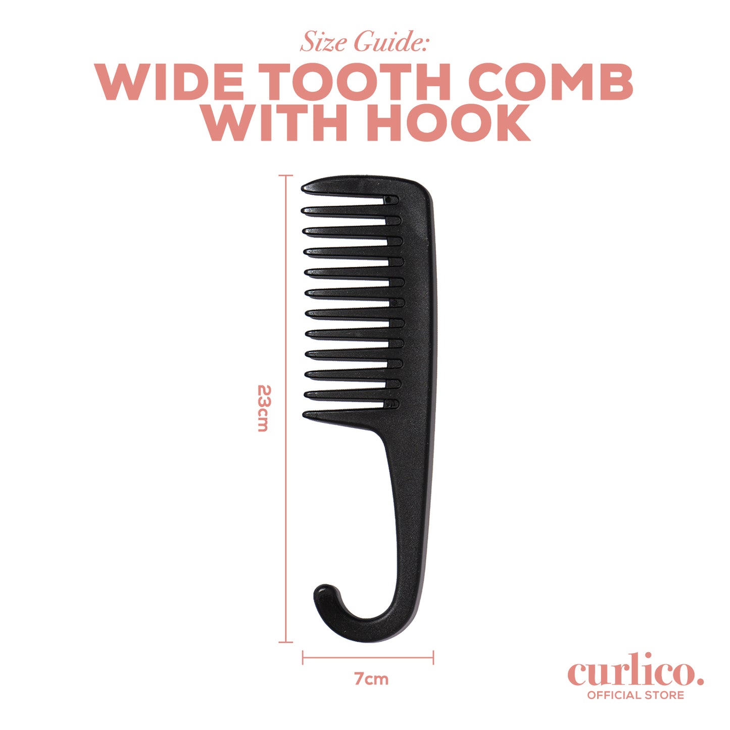 Wide Tooth Comb with Hook