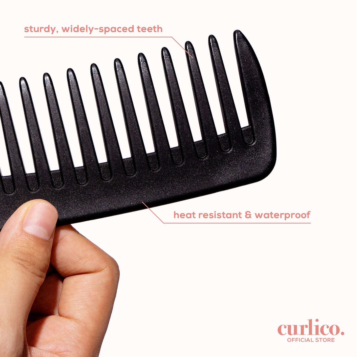 Wide Tooth Comb with Hook